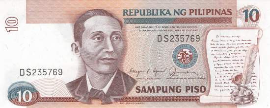 Philippinen 10 Piso 1985 p169b